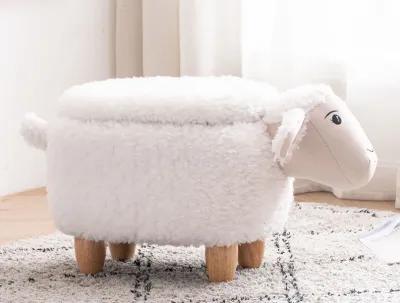 White Sheep Storage Ottoman