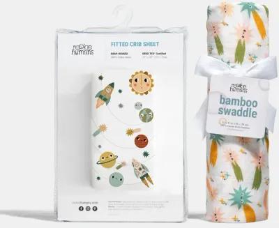 Space Explorer Crib Sheet & Swaddle Bundle