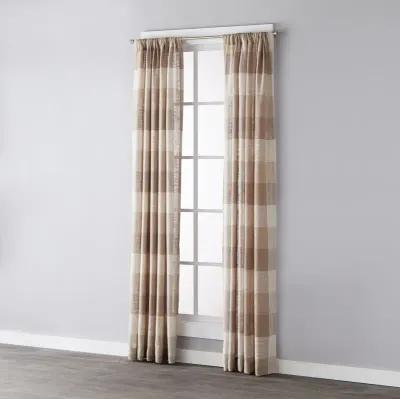 Saturday Knight Ltd Aiden Woven Design Window Panel With 1.5" Rod Pocket - 52x84", Taupe