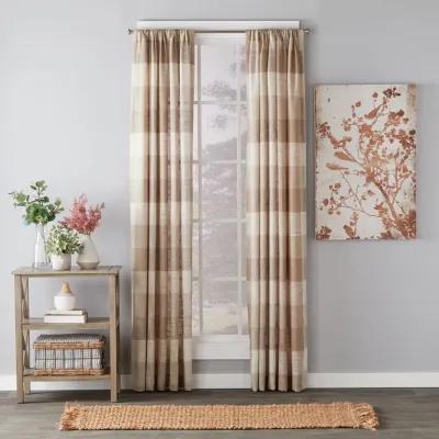 Saturday Knight Ltd Aiden Woven Design Window Panel With 1.5" Rod Pocket - 52x84", Taupe