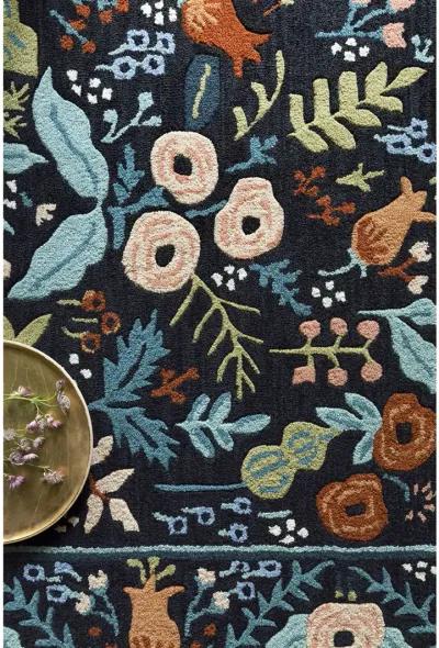 Les Fleurs LES01 Black 5' x 7'6" Rug