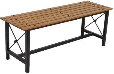 Sunnydaze 17.75" European Chestnut Patio Dining Bench