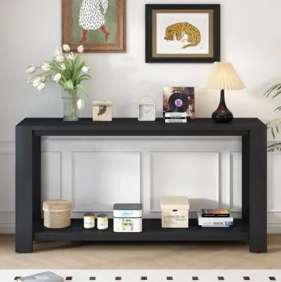 Merax Minimalist Console Table with Bottom Shelf