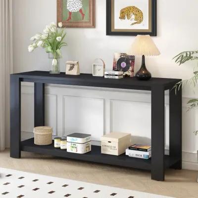 Merax Minimalist Console Table with Bottom Shelf