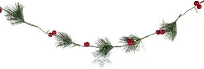 20-Count LED Pine  Berry and Snowflake Christmas Garland Light Set  6ft  Clear Wire