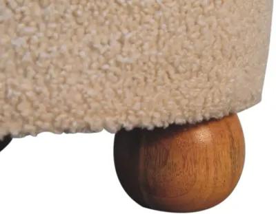 Cream Boucle Buffalo Footstool