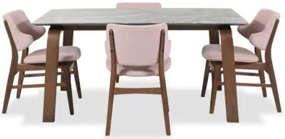 Valencia 5-Piece Dining Set in Pink