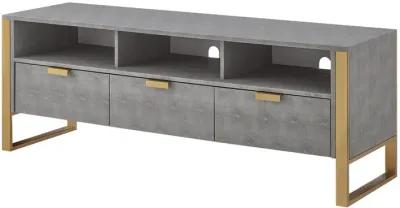 Nicole Miller Taha Faux Shagreen TV Stand/Cabinet