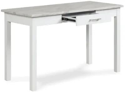 New Classic Furniture Furniture Celeste Faux Marble & Wood Writing Table in White