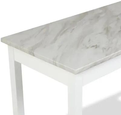 New Classic Furniture Furniture Celeste Faux Marble & Wood Writing Table in White