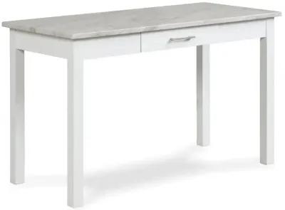 New Classic Furniture Furniture Celeste Faux Marble & Wood Writing Table in White