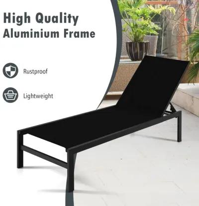 6-Position Chaise Lounge Chairs with Rustproof Aluminium Frame