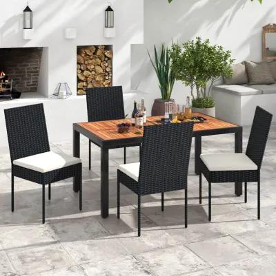 PE Wicker Patio Chairs Set of 4 with Cushions for Porch Deck Garden and Backyard-4 Pieces