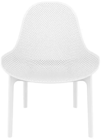 32.75" White Solid Patio Lounge Chair