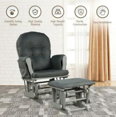 Baby Nursery Relax Rocker Rocking Chair Glider and Ottoman Set