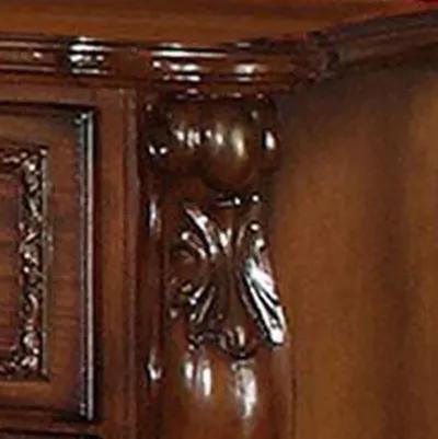 Wooden Night Stand with Two Drawer In Traditional Style, Brown - Benzara