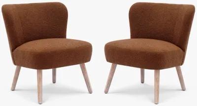 WestinTrends 25" Wide Upholstered Boucle Accent Chairs Set of Two