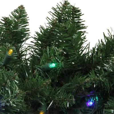 9' x 10" Pre-Lit Northern Pine Artificial Christmas Garland - Multi-Color LED Lights