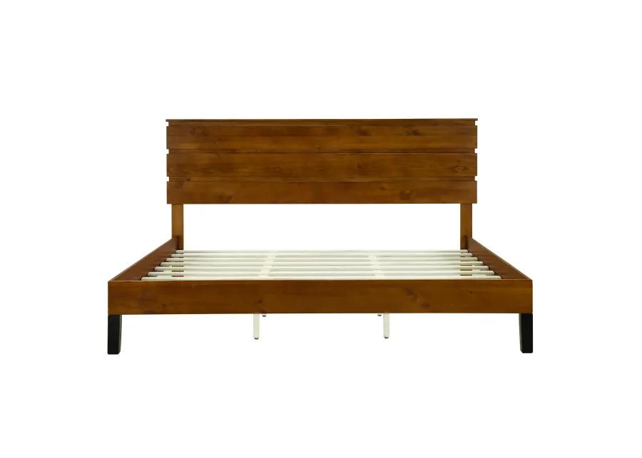 Merax Mid-Century Solid Wood Platform Bed