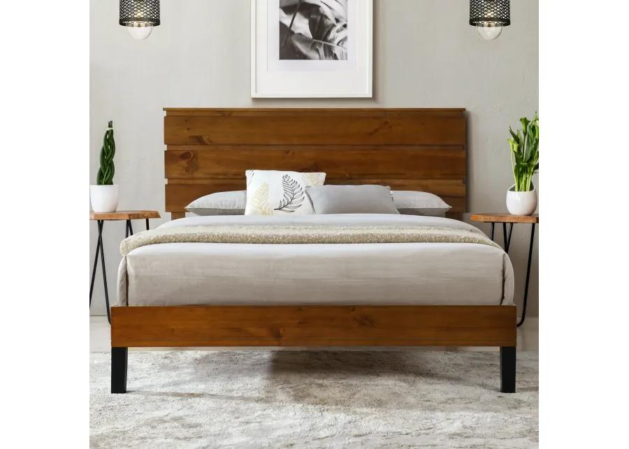 Merax Mid-Century Solid Wood Platform Bed