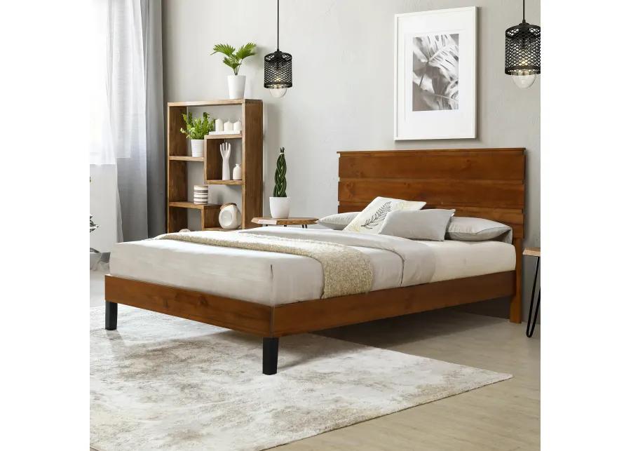 Merax Mid-Century Solid Wood Platform Bed