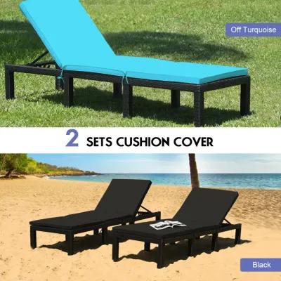 Patio Rattan Cushioned Height Adjustable Lounge Chair