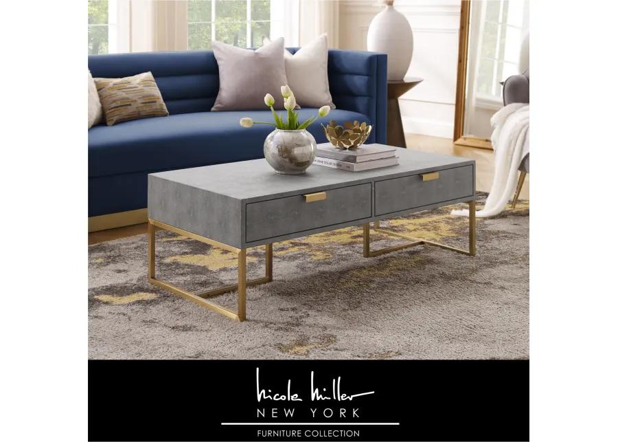 Nicole Miller Taha Faux Shagreen Coffee Table