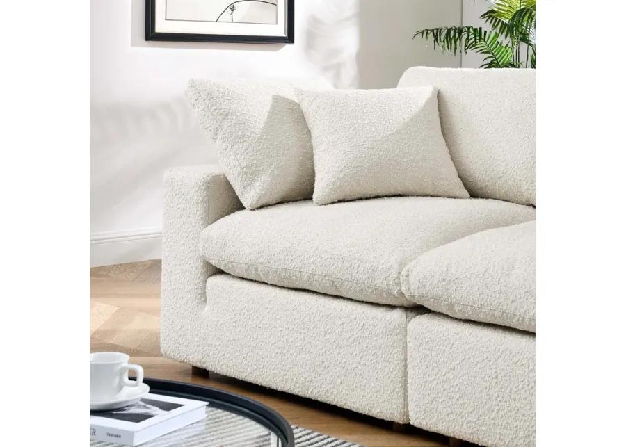 Commix Down Filled Overstuffed Boucle Fabric Loveseat