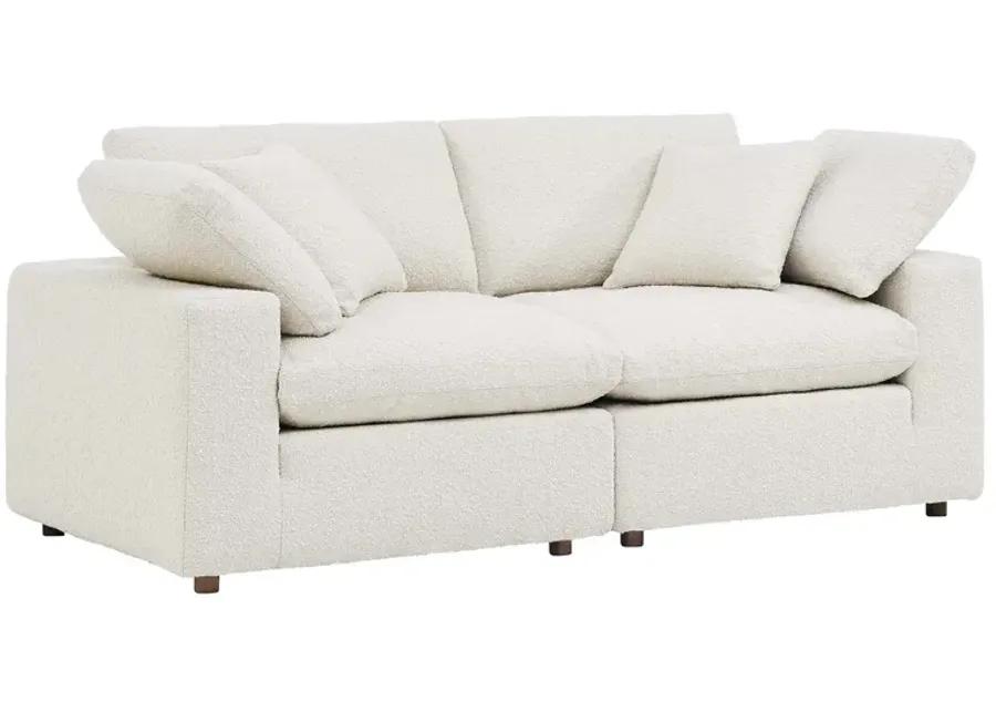 Commix Down Filled Overstuffed Boucle Fabric Loveseat