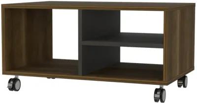 Willow 3-Shelf Rectangle Coffee Table Walnut and Black