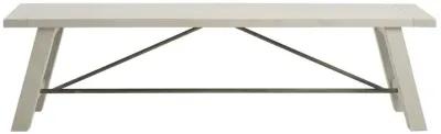 Belen Kox Dining Bench - White Wash Finish, Solid Wood Seat, Belen Kox