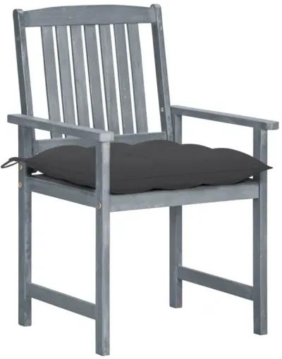 vidaXL Director's Chairs with Cushions 4 pcs Gray Solid Acacia Wood