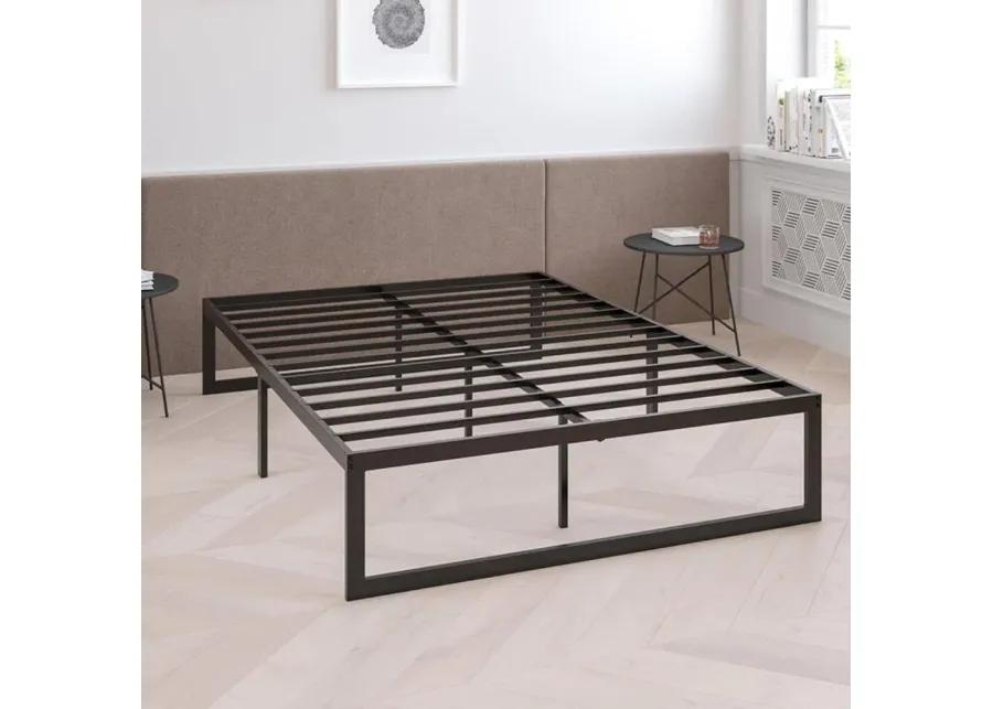 14 Inch High Heavy Duty Black Metal Platform Bed Frame