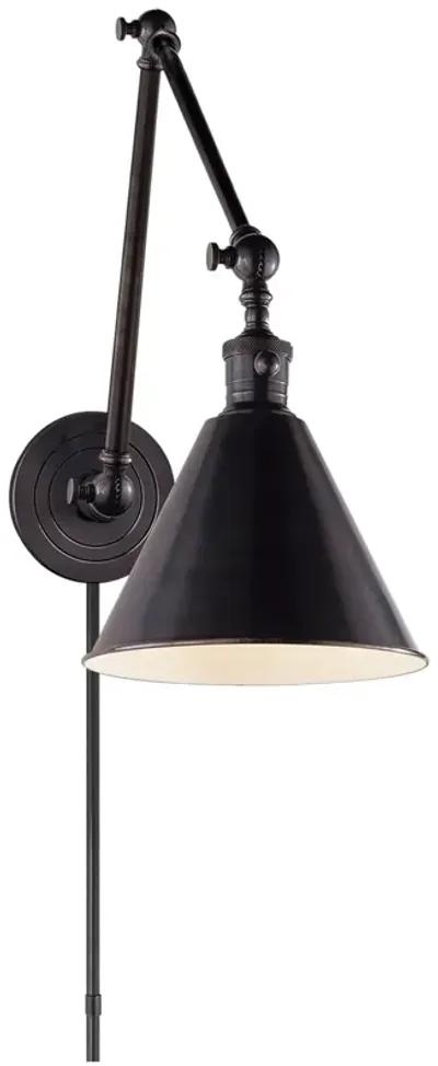 Boston Functional Double Arm Library Light in Bronze