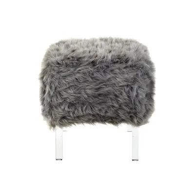 Inspired Home Wayne Faux Fur Ottoman