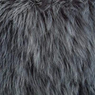 Inspired Home Wayne Faux Fur Ottoman