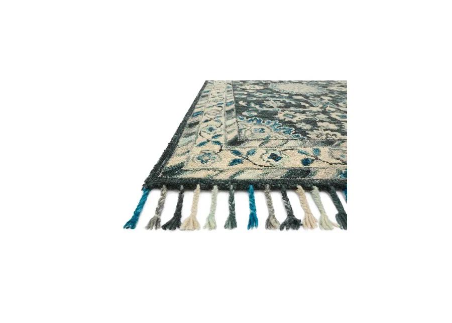 Zharah ZR02 Teal/Grey 2'6" x 7'6" Rug