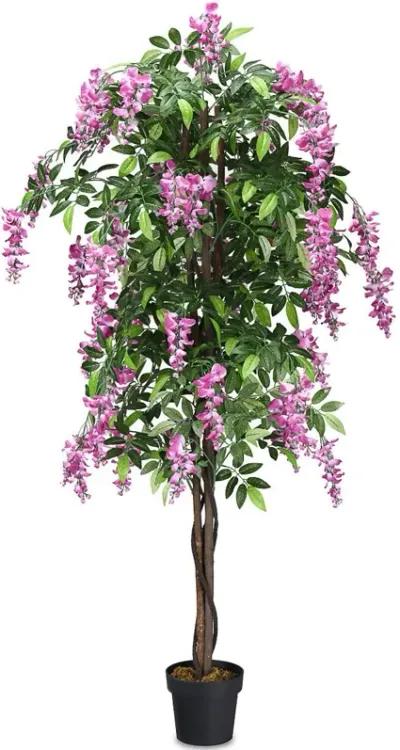 6-Feet Artificial Wisteria Silk Indoor-Outdoor Tree