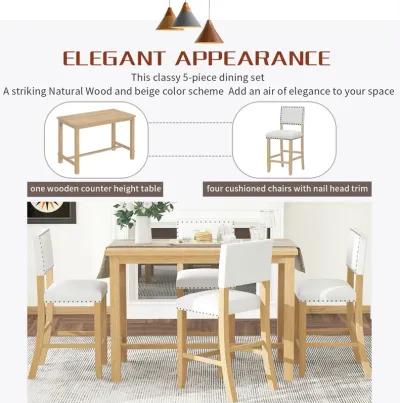 Merax 5-Piece Counter Height Dining Set