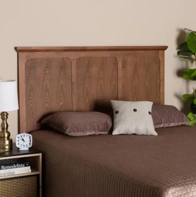 Baxton Studio Alarice Classic and Traditional Ash Walnut Finished Wood Queen Size Headboard