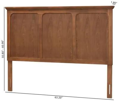 Baxton Studio Alarice Classic and Traditional Ash Walnut Finished Wood Queen Size Headboard