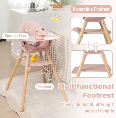 6-in-1 Baby High Chair with Removable Dishwasher and Safe Tray