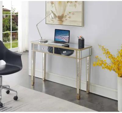 Convenience Concepts Gold Coast Mirrored 2 Drawer Desk