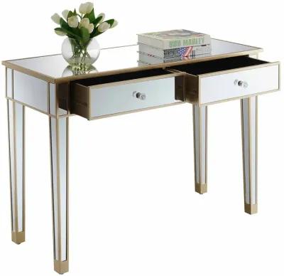 Convenience Concepts Gold Coast Mirrored 2 Drawer Desk