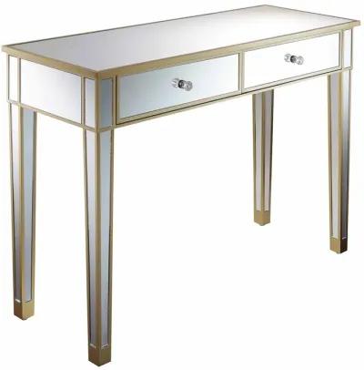 Convenience Concepts Gold Coast Mirrored 2 Drawer Desk