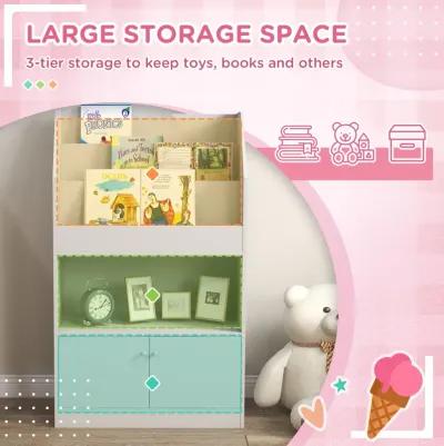 Gray Kids' Storage Cabinet: Bookshelf, Multi-Use for Playroom