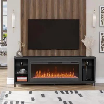 Ameriwood Home Lumina Modern Multi-Color Electric Fireplace Media Console with Crystals for TVs up to 70"