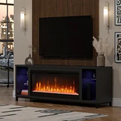 Ameriwood Home Lumina Modern Multi-Color Electric Fireplace Media Console with Crystals for TVs up to 70"