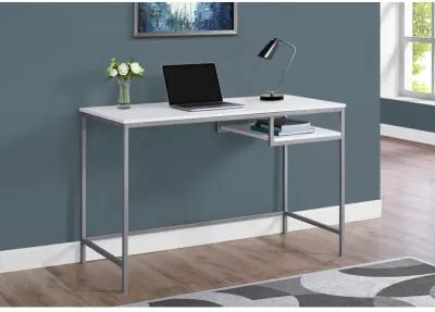 Monarch Specialties I 7368 Computer Desk, Home Office, Laptop, 48"L, Work, Metal, Laminate, White, Grey, Contemporary, Modern