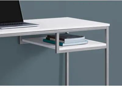 Monarch Specialties I 7368 Computer Desk, Home Office, Laptop, 48"L, Work, Metal, Laminate, White, Grey, Contemporary, Modern